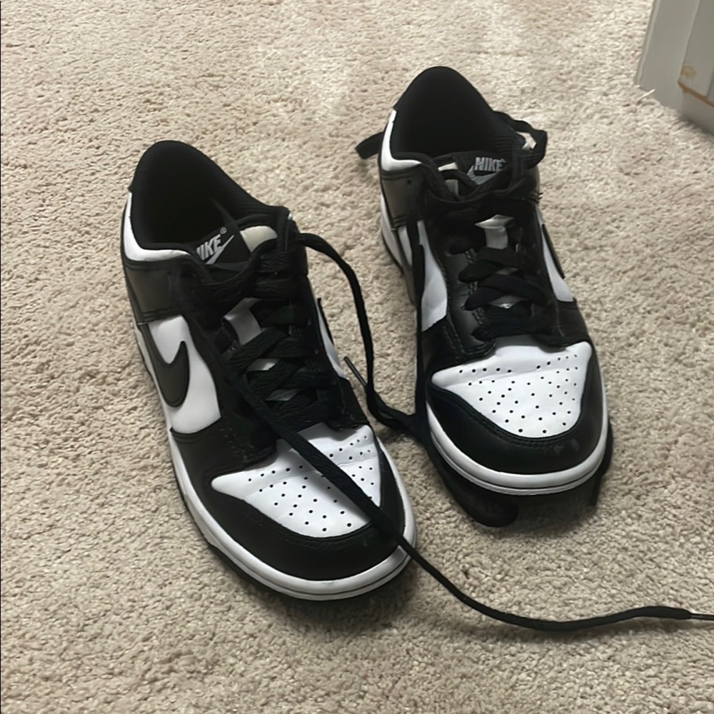 Nike Black and White Dunk Low Sneakers